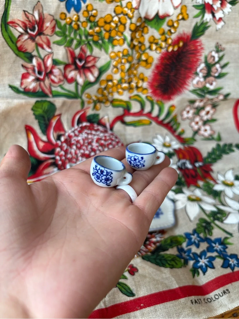 Blue Floral Miniature Tea Set - White and Blue Porcelain